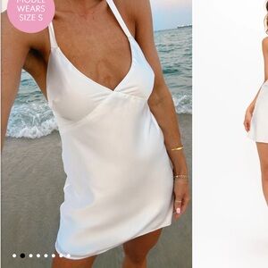 Show Me Your MuMu Ivory Halter Mini Dress